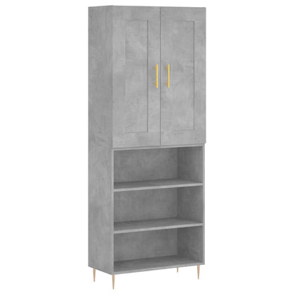 Aparador Alto Madera Contrachapada Gris Hormigón 69,5x34x180 Cm_1