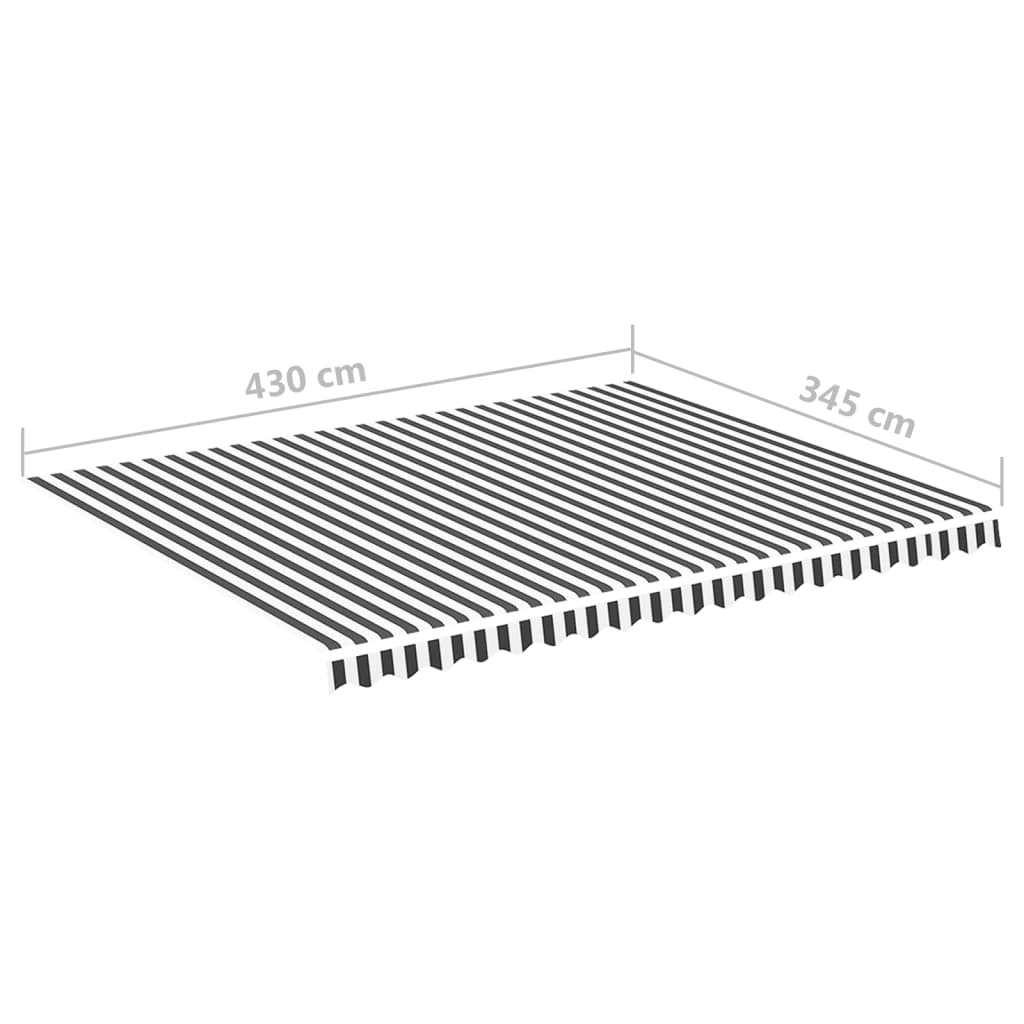 Tela De Repuesto Para Toldo Gris Antracita Y Blanco 4,5x3,5 M_5