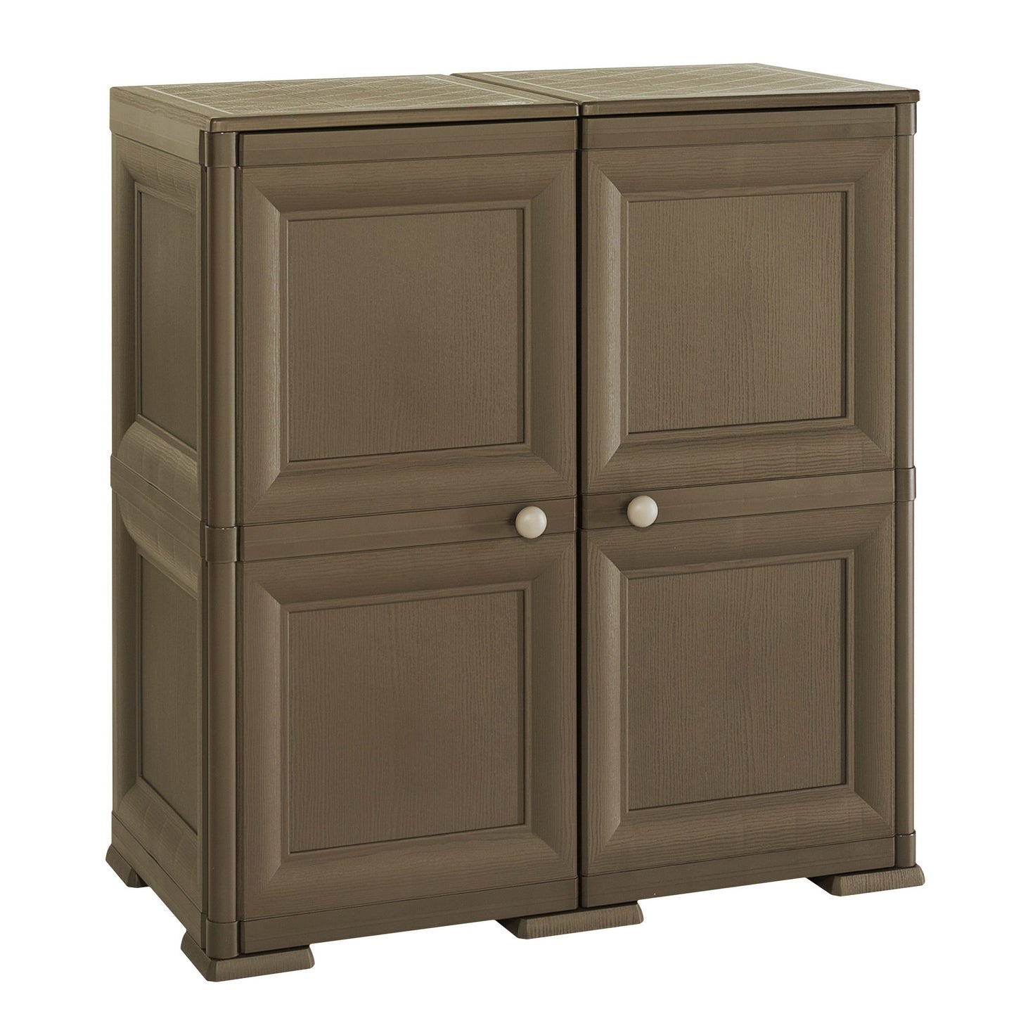 Caja De Almacenamiento Multiusos De 4 Compartimentos Y 4 Puertas Wengué_0