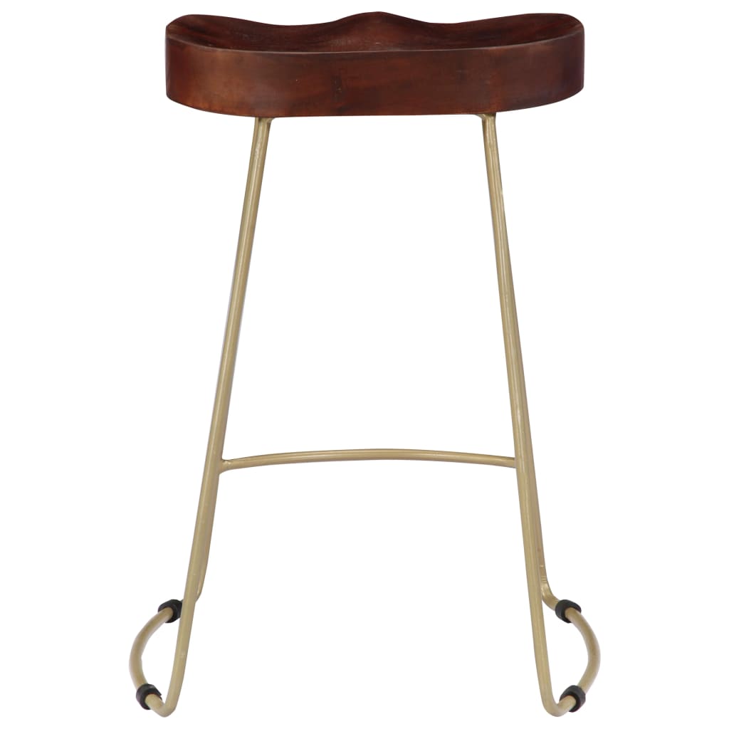 Taburetes De Cocina Gavin 2 Unidades Madera Maciza De Mango_2