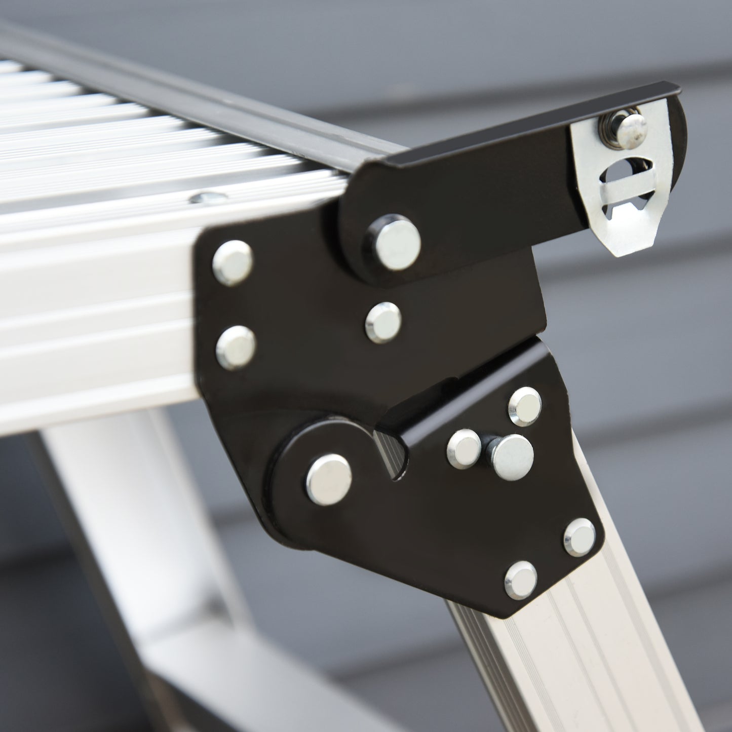 Homcom Banco Plegable Plataforma De Trabajo Escalera De Aluminio 150kg Escalon_3