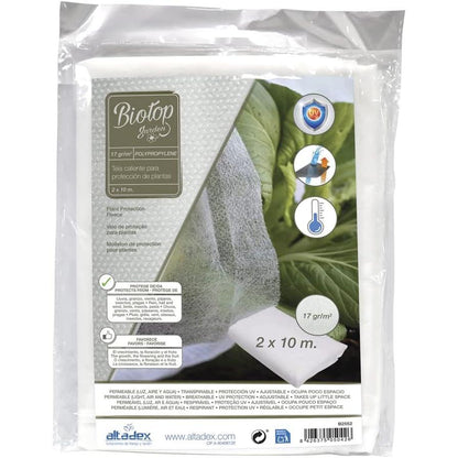 Tela protección de cultivos antiheladas Biotop 2 x 10 m 17 g/m²