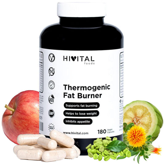 Termogénico fat burner quema grasas 180 cápsulas veganas Hivital