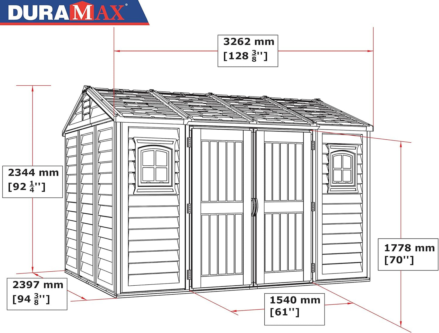 Caseta apex 10,5x8 De Pvc - Marfil + Marrón - 326,2x249,3x234,4 Cm_3