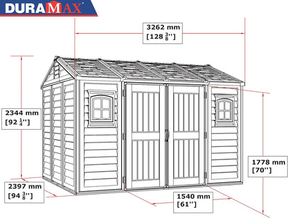 Caseta apex 10,5x8 De Pvc - Marfil + Marrón - 326,2x249,3x234,4 Cm_3