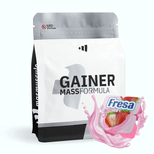 Gainer Mass Formula - 3 Kg - Fresa - Aumenta La Masa Muscular - Masmusculo_0