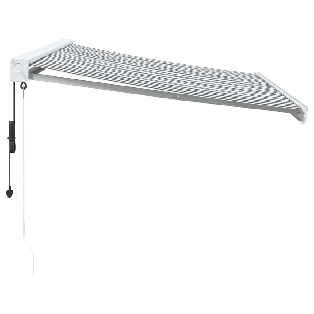 Toldo Retráctil Aluminio Y Tela Antracita Y Blanco 3,5x2,5 M_2