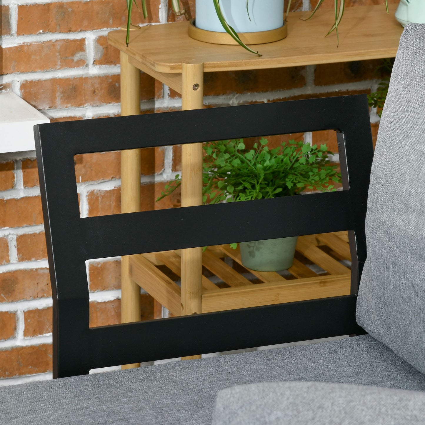 Outsunny Conjunto De Muebles De Jardín De Aluminio Con 2 Sofás Esquineros Mesa_4