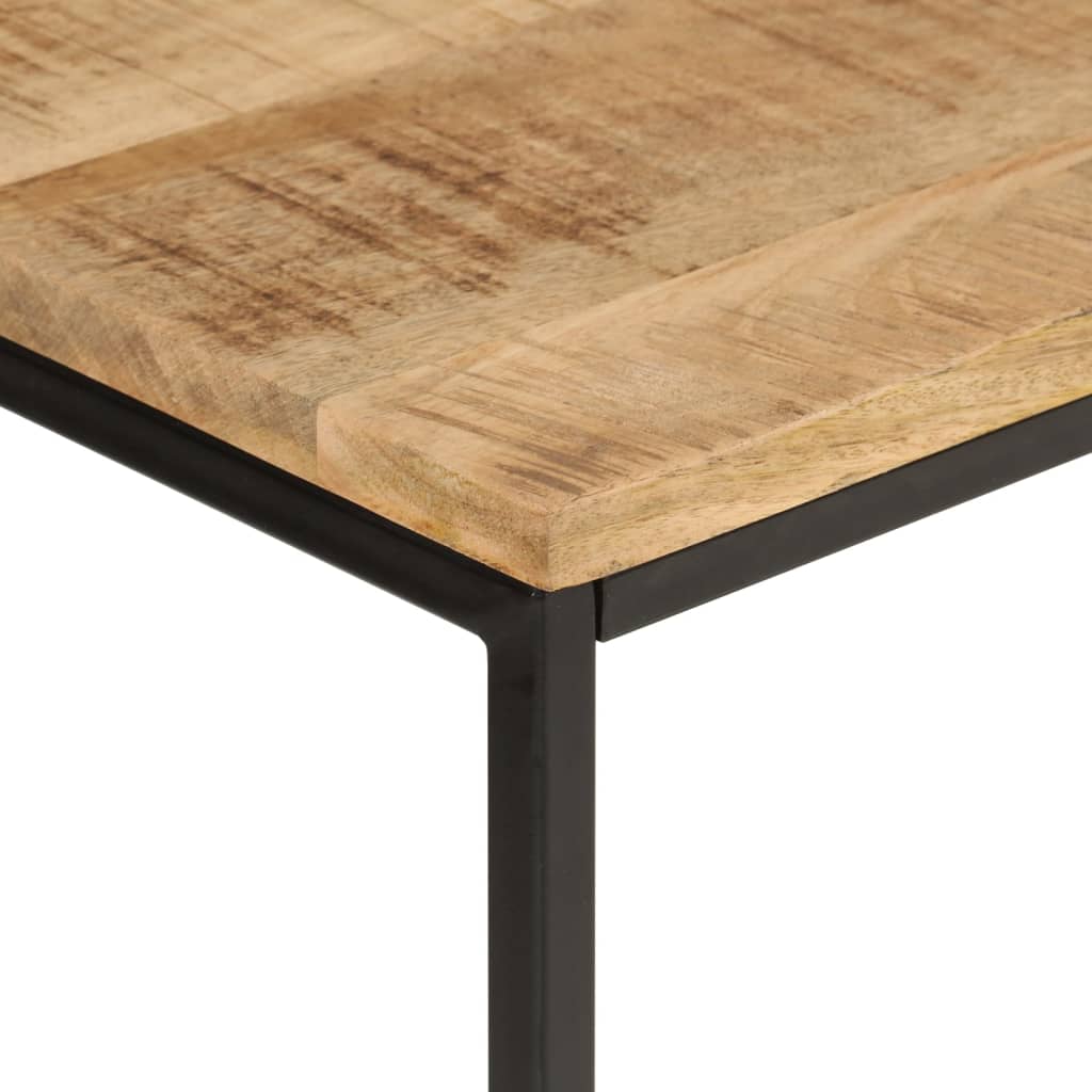 Mesa Consola Madera Maciza Mango Rugosa Y Hierro 90x30x75 Cm_2