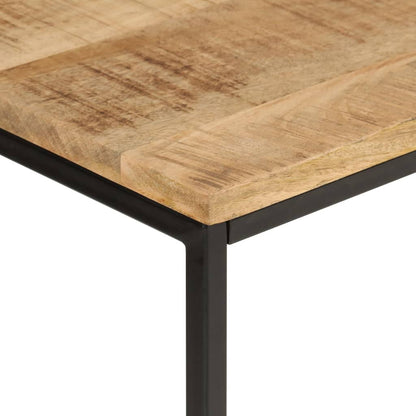 Mesa Consola Madera Maciza Mango Rugosa Y Hierro 90x30x75 Cm_2