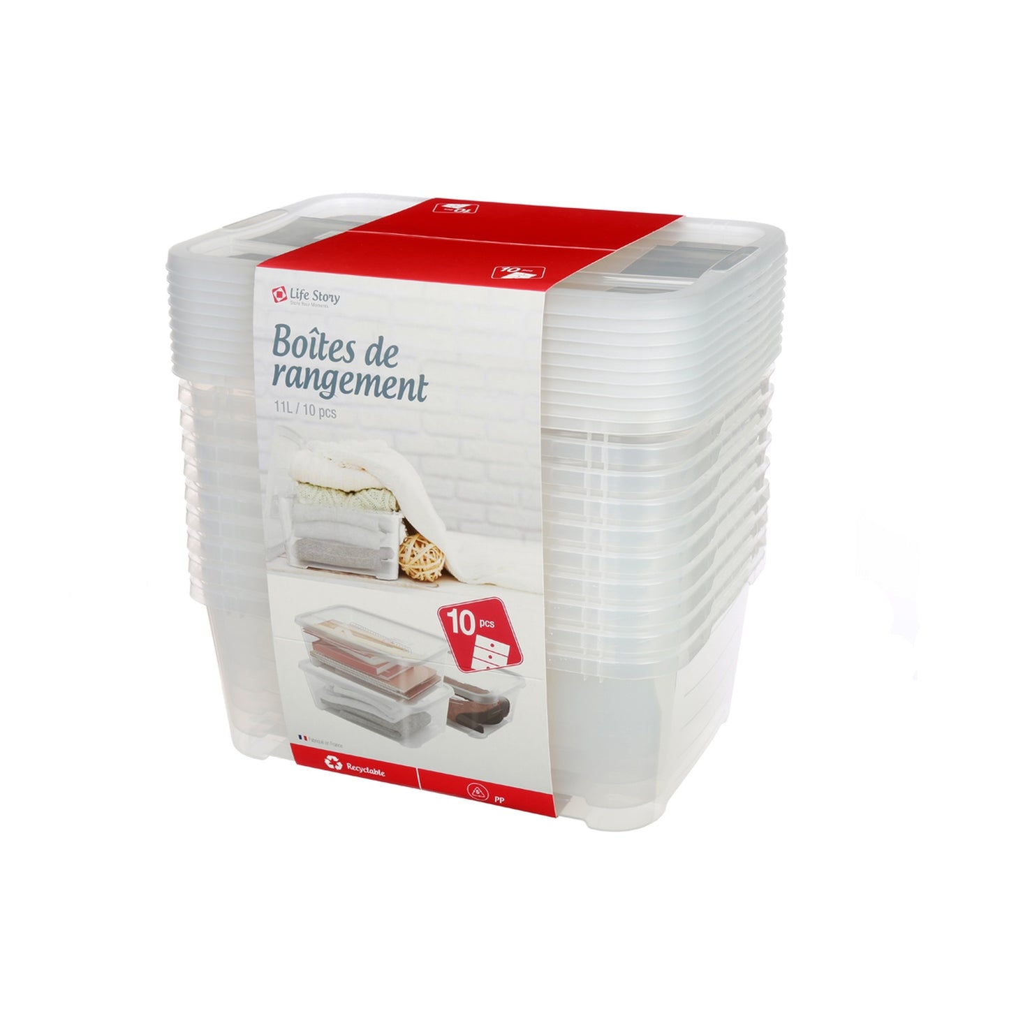 Set De 10 Cajas De Plástico Life Story 11l_0