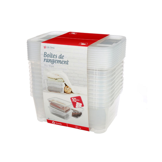 Set De 10 Cajas De Plástico Life Story 11l_0