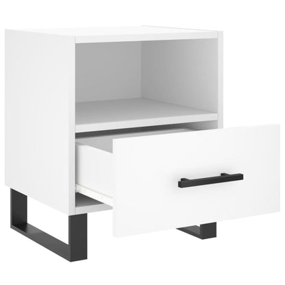 Mesitas De Noche 2 Uds Madera Ingeniería Blanco 40x35x47,5 Cm_3