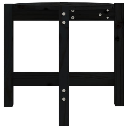 Mesa De Centro De Madera Maciza De Pino Negro Ø52,5x45 Cm_4
