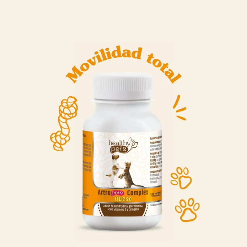 Artropets Complex Articulaciones Queso 100 Comprimidos Masticables 1g Healthy Pets_1