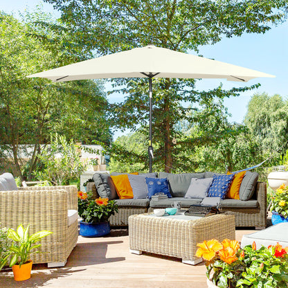 Outsunny Sombrilla De Terraza Exterior 200x300 Cm Con Ángulo Ajustable Crema_1