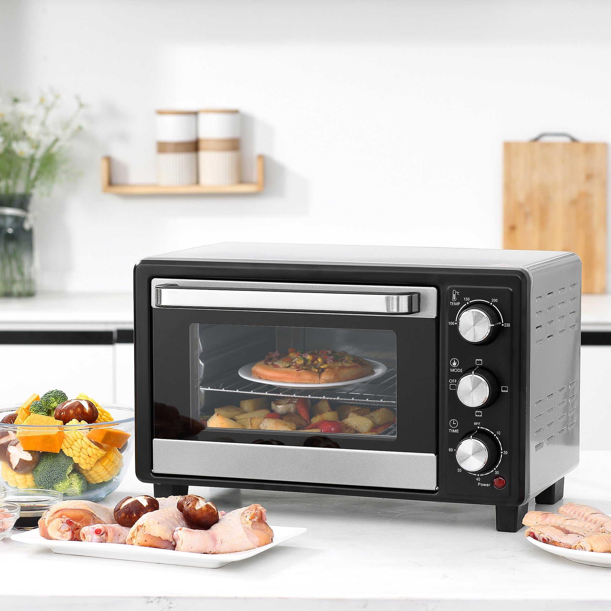 Homcom Horno Eléctrico De Sobremesa 16l 1400w Con 3 Modos De Calor Y Termostato_1