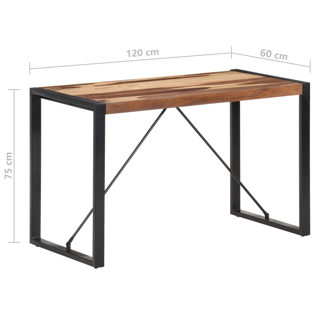 Mesa De Comedor De Madera Maciza 120x60x75 Cm_4