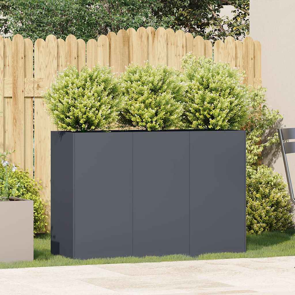 Jardinera De Acero Laminado En Frío Antracita 120x40x80 Cm_2
