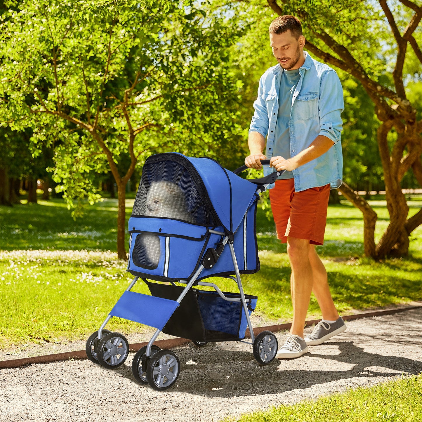 Pawhut Carrito Para Perros Plegable Hasta 10 Kg_1