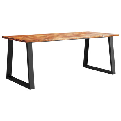 Mesa De Comedor Con Borde Vivo Madera Maciza Acacia 200x90x75cm_0