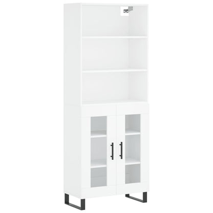 Aparador Alto Madera Contrachapada Blanco 69,5x34x180 Cm_1