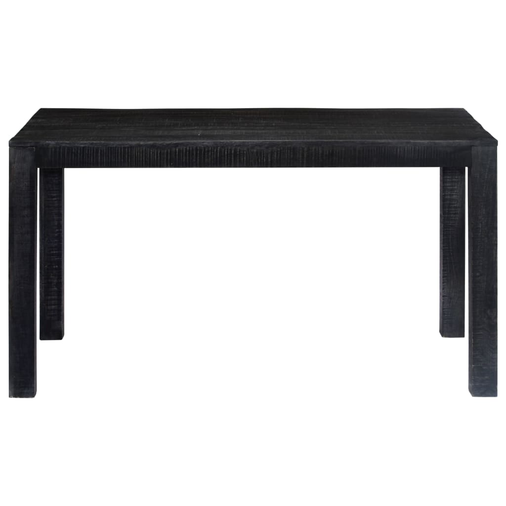 Mesa De Comedor De Madera Maciza De Mango Negra 140x80x76 Cm_0