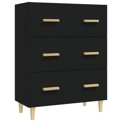 Aparador De Madera Contrachapada Negro 70x34x90 Cm / Vetonek_3