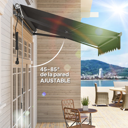Outsunny Toldo Eléctrico Retráctil Con Mando A Distancia 3x2,5 M Gris Oscuro_5