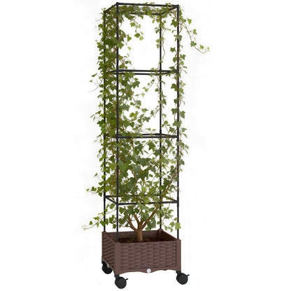 Outsunny Jardinera Con Enrejado Ajustable_0