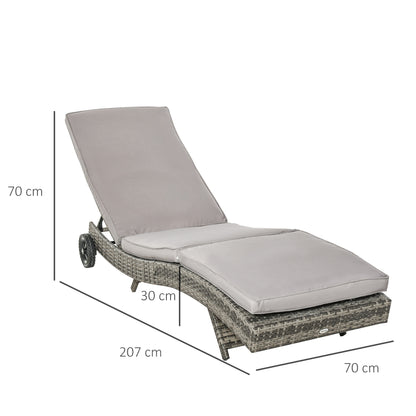Outsunny Juego De 2 Tumbonas De Ratán Reclinable En Forma De S Con Ruedas_2