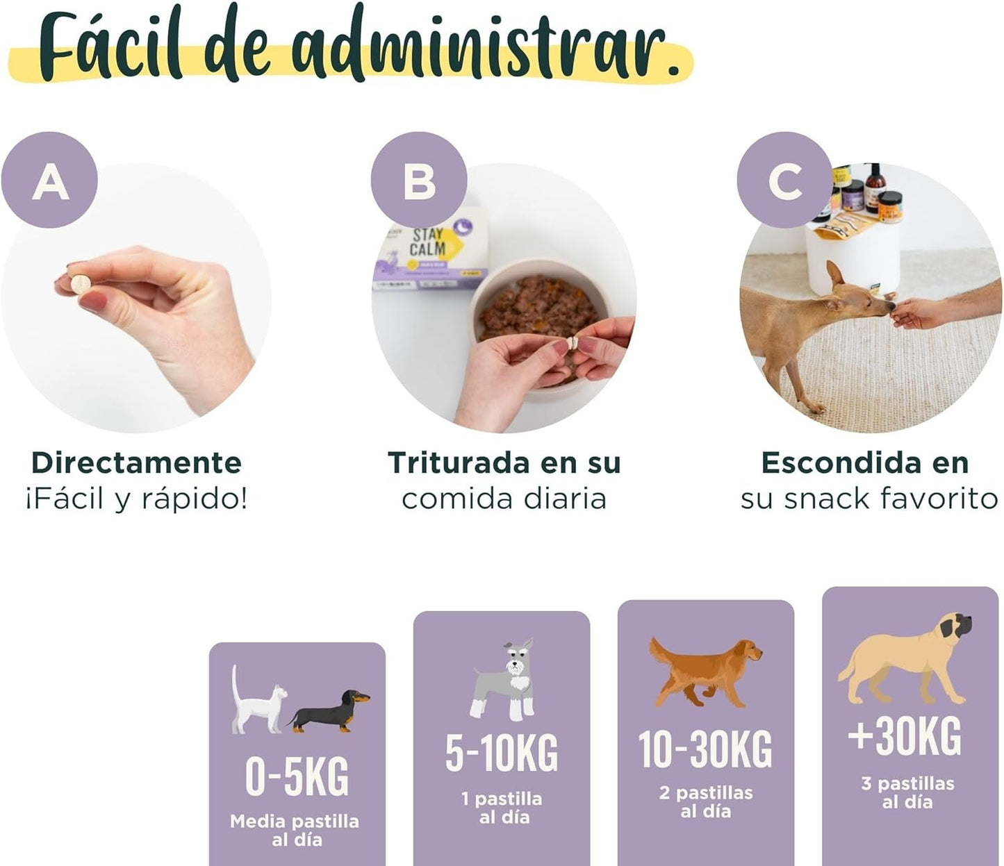 Wolf Belly Stay Calm Calmante Perros y Gatos sabor pollo 30 comp