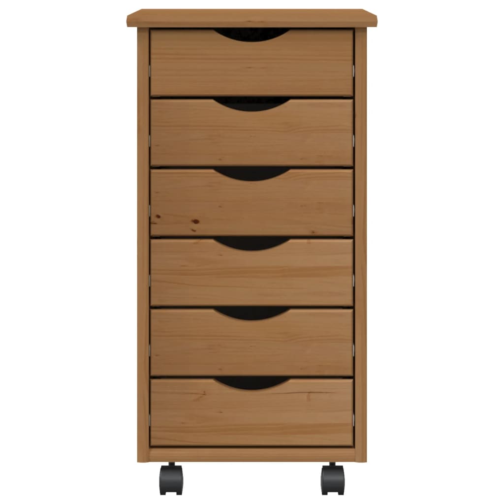 Cajonera Con Ruedas Moss Madera Maciza Pino Marrón Miel_3