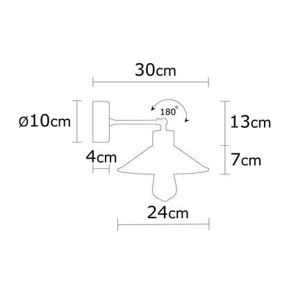 Aplique De Pared, Metal , Blanco, 24x24x20, Casquillo E 27 Max 40 W
