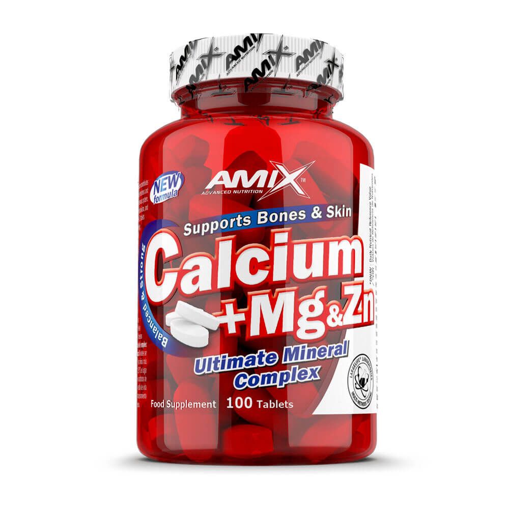 Calcio + Magnesio + Zinc - 100 Tabletas - Minerales - Amix Nutrition_0