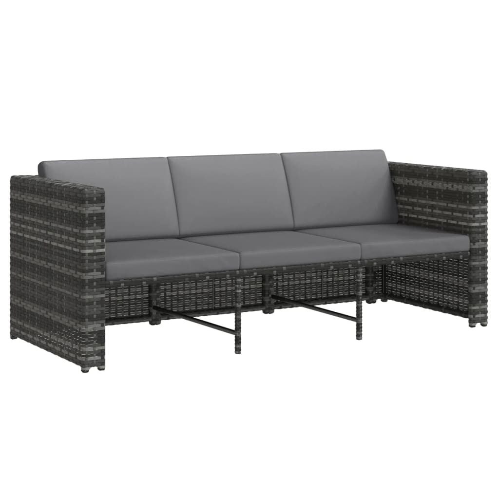Vidaxl Set De Muebles De Jardín 4 Pzas Y Cojines Ratán Sintético Gris_4