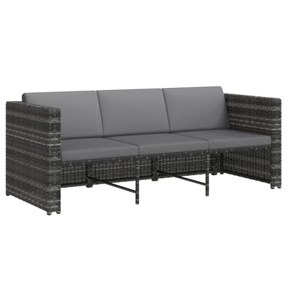 Vidaxl Set De Muebles De Jardín 4 Pzas Y Cojines Ratán Sintético Gris_4