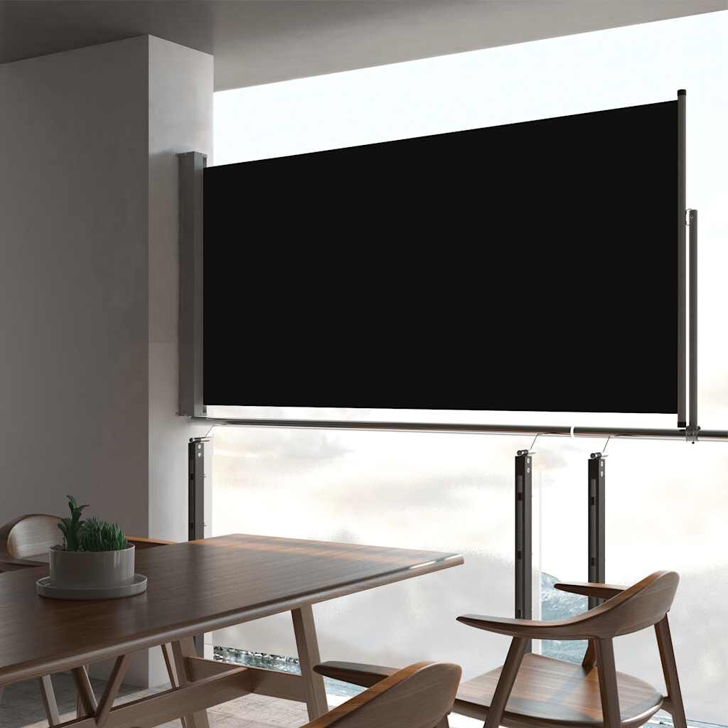 Vidaxl Toldo Lateral Retráctil De Jardín Negro 80x300 Cm_1