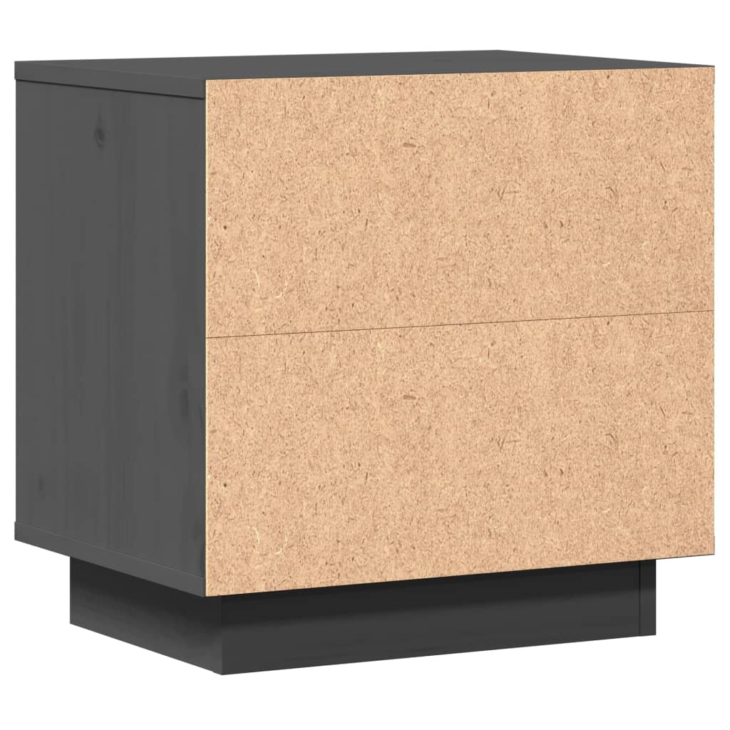 Mesitas De Noche 2 Uds Madera Maciza De Pino Gris 40x30x40 Cm_4