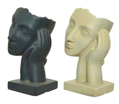 Macetero De Fibra Cara Dormida  33 Cm