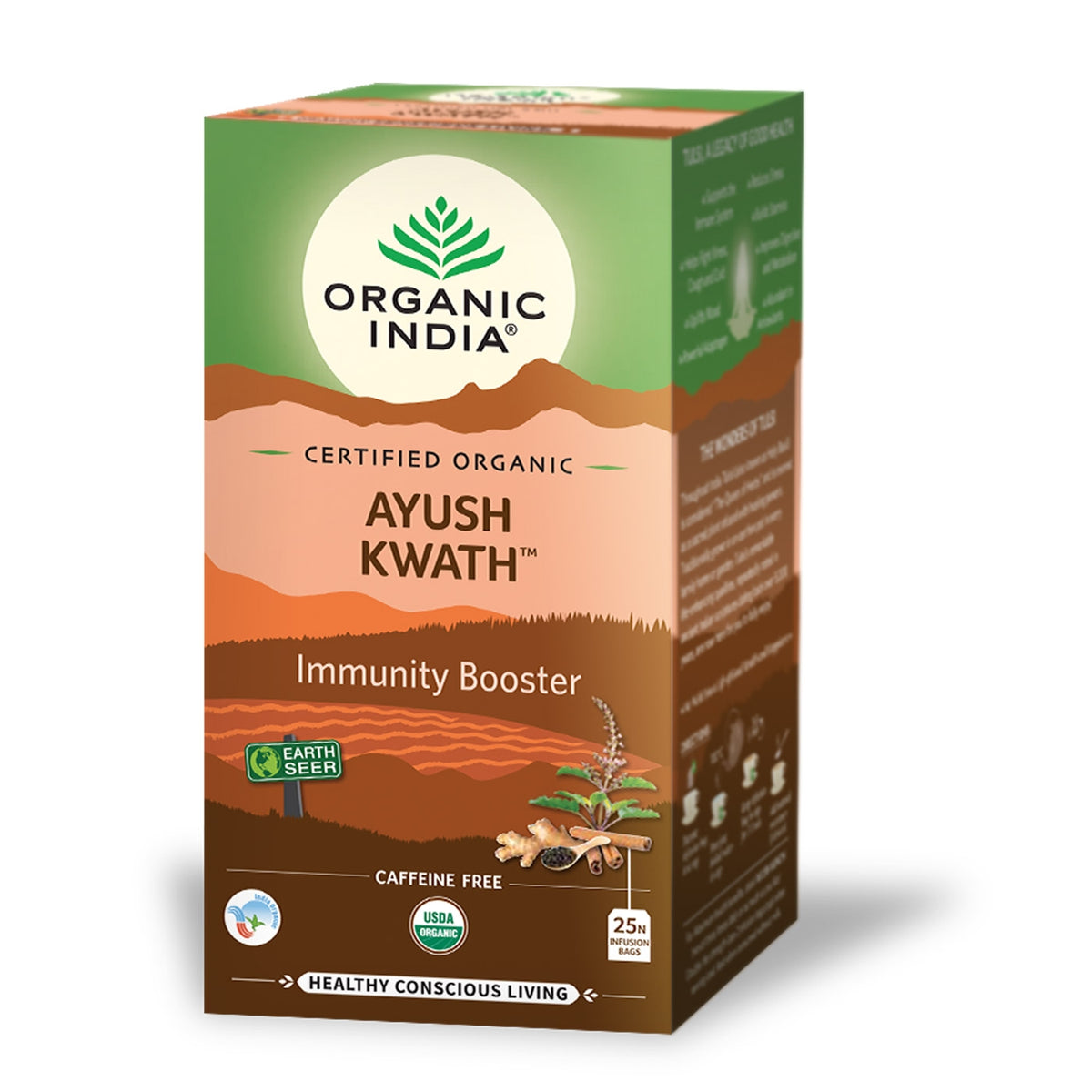 Ayush Kwath Infusión Ayurvédica Organic India 25 bolsitas