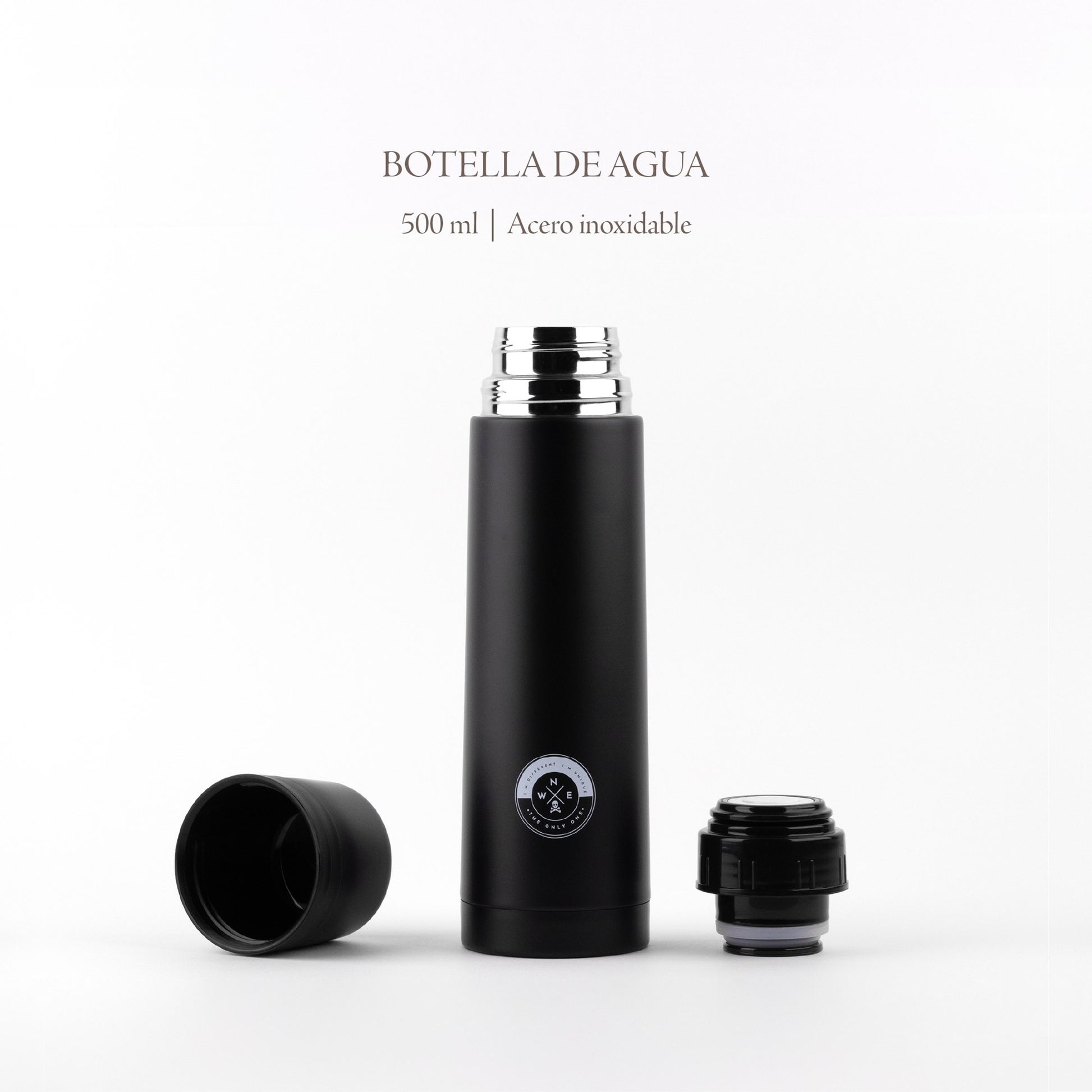 Botella - Termo De Agua 500ml En Acero Inoxidable Negro Scalpers Home
