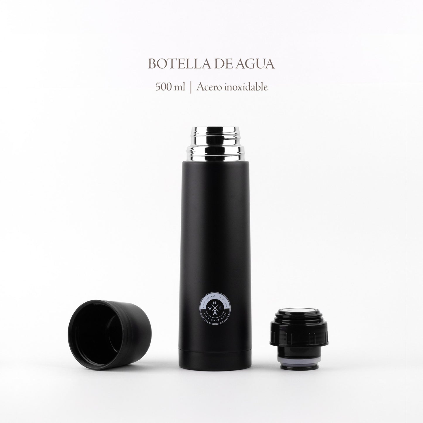 Botella - Termo De Agua 500ml En Acero Inoxidable Negro Scalpers Home_1