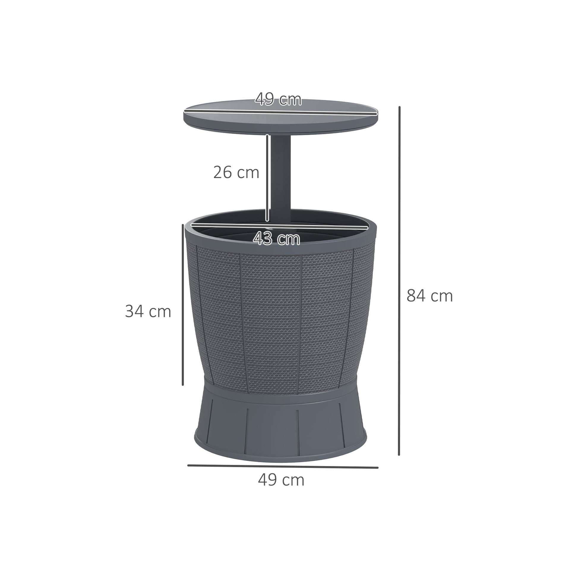 Outsunny Mesa Nevera Para Exterior 41 L 3 En 1 Cool Bar Mesa Auxiliar Gris_2
