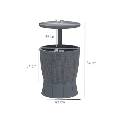 Outsunny Mesa Nevera Para Exterior 41 L 3 En 1 Cool Bar Mesa Auxiliar Gris_2