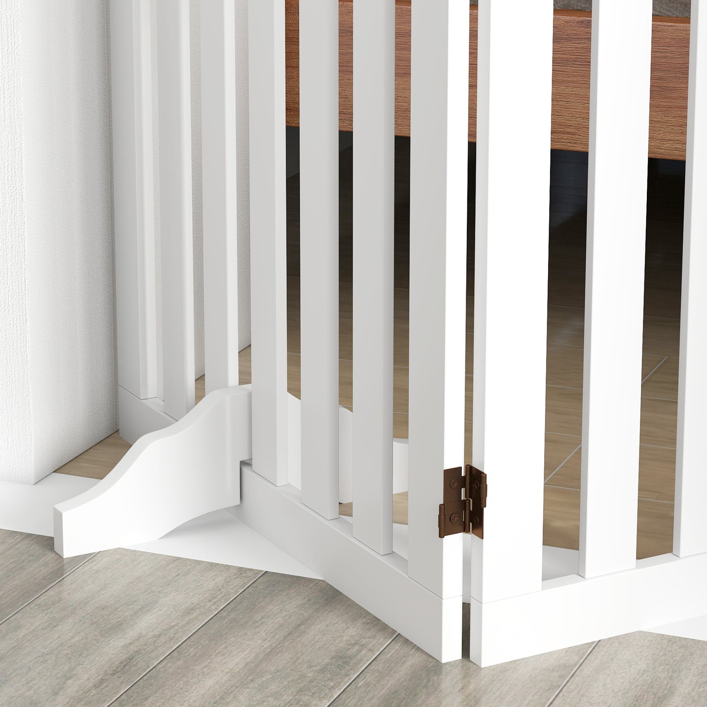 Pawhut Barrera De Seguridad Para Perros Plegable 155 Cm De 3 Paneles Blanco_4