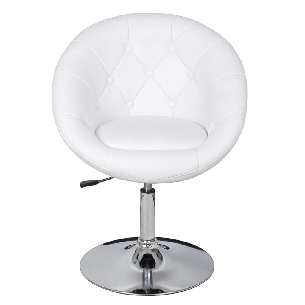 Taburete De Bar Cuero Sintético Blanco_1