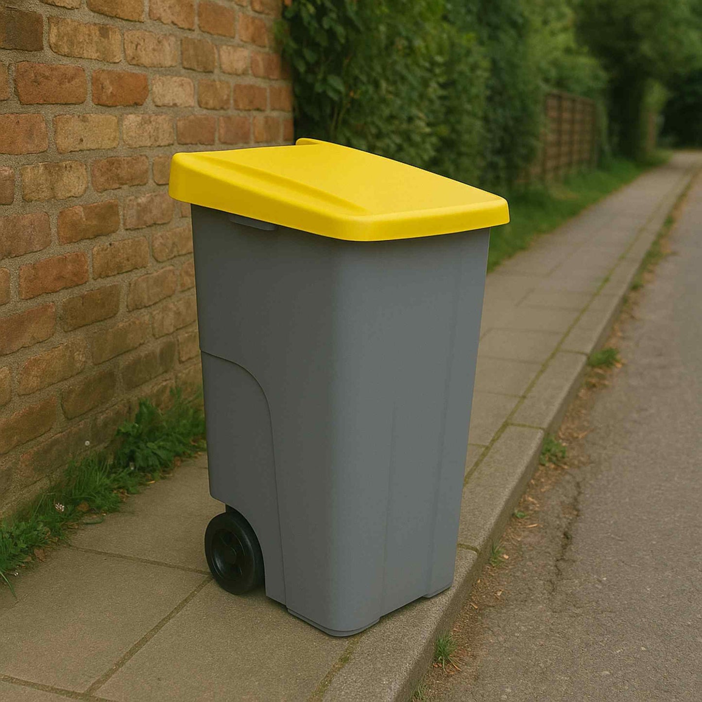 Contenedor Reciclo 85l Amarillo Cerrado 76x57x42 Cm Wellhome_2