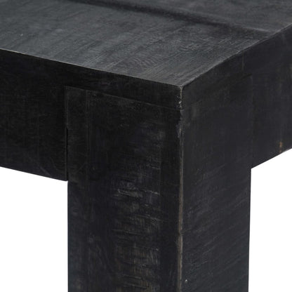 Mesa De Comedor De Madera Maciza De Mango Negra 140x80x76 Cm_2