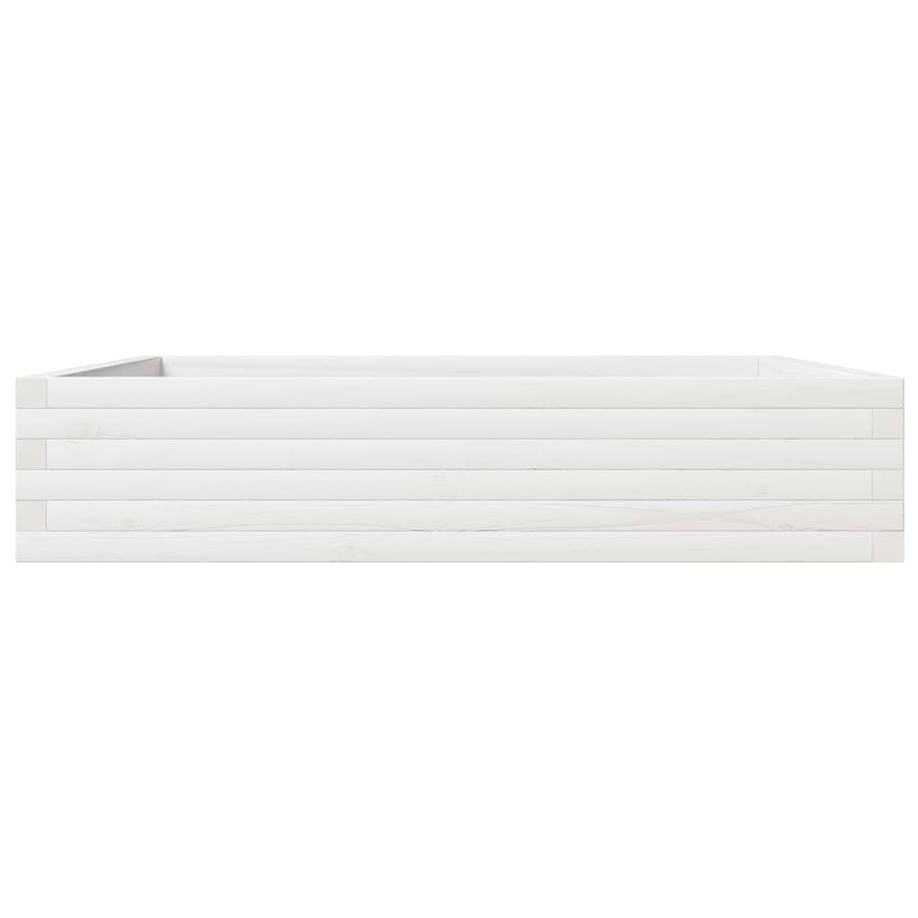 Jardinera De Madera Maciza De Pino Blanca 110x110x23 Cm_4